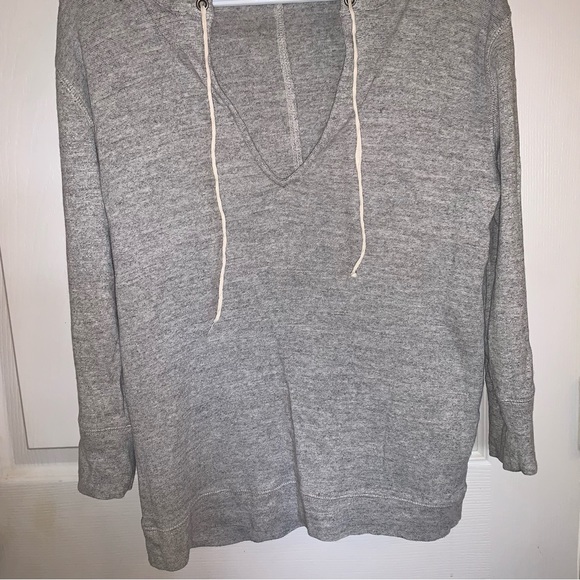jcrew 100% Cotton Hooded Sweater Shirt Heather grey - Picture 5 of 15